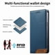 thumbnail image 5 of Funda Tipo Cartera de Cuero Sintético para Samsung Galaxy S22 Bloqueo RFID, con Ranuras para Tarjetas y Bolsillo para Efectivo, Cierre Magnético Fuerte Azul, 5 of 6