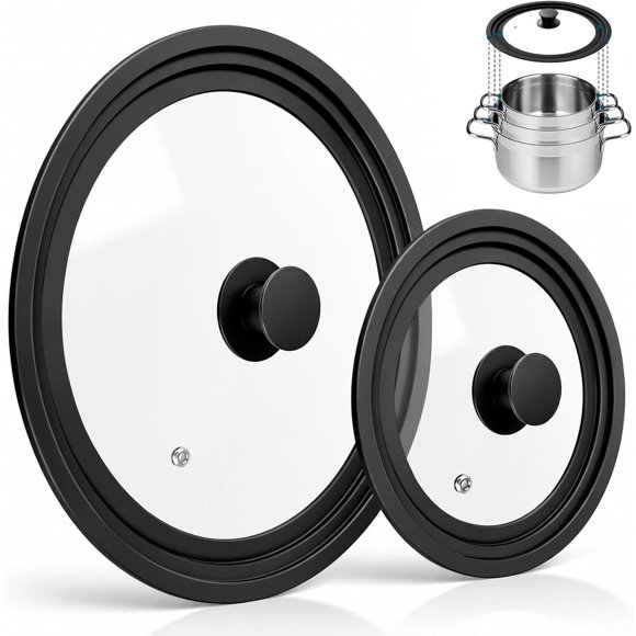 Universal Lid for Pots, Pans and Skillets, 2-Pack Pan Covers