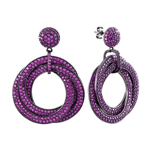 Pendientes Elegant Confetti Tokyo chapados en oro negro de 18 quilates