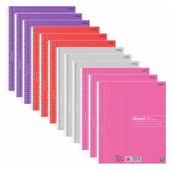 Cuaderno Emraw Cuadriculado Paquete de 12 - 70 Hojas