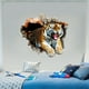 thumbnail image 1 of 2pcs Broken Window 3D Tiger Wall Sticker, 3D Tiger Wall Decoration, For Home Living Room Bedroom Office Hallway Wall Decorations, 1 of 4