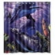 thumbnail image 1 of Cortina de ducha abstracta con hermosos delfines y animales del océano, juego de cortina de baño con ganchos, tamaño 66 x 72 pulgadas, 1 of 3