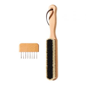 Ioensy - Cepillo De Ropa Cerdas Mango De Madera Muebles Reutilizables Removedor De Pelusas Manual