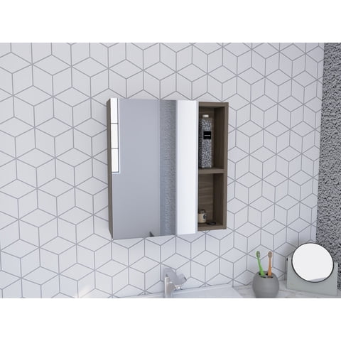 Tuhome - Botiquin 1 Puerta Con Espejo Labelle 49,7X45X12,5 Cm Coñac