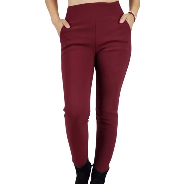 Pantalón Calza Mujer Invierno Forro Interior Piel Bolsillos Cierre H1