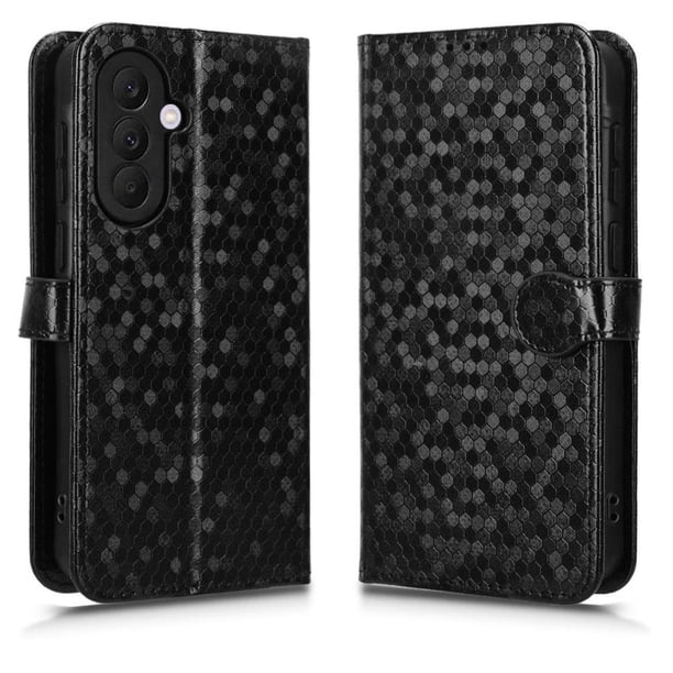 Funda Cartera Lunares Samsung Galaxy A57 5G con Tarjetero, Correa y Soporte Negro
