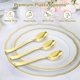 thumbnail image 3 of Cucharas desechables Dealusy Heavy Duty Gold, 100 unidades, 3 of 5
