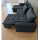 thumbnail image 2 of Sofa Cama Modular Negro Terciopelo Grande, 2 of 3