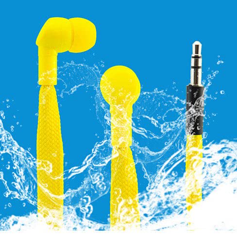 Audífonos Impermeables con Cable Tipo Cordón 3.5mm Estéreo para iPhone Amarillo
