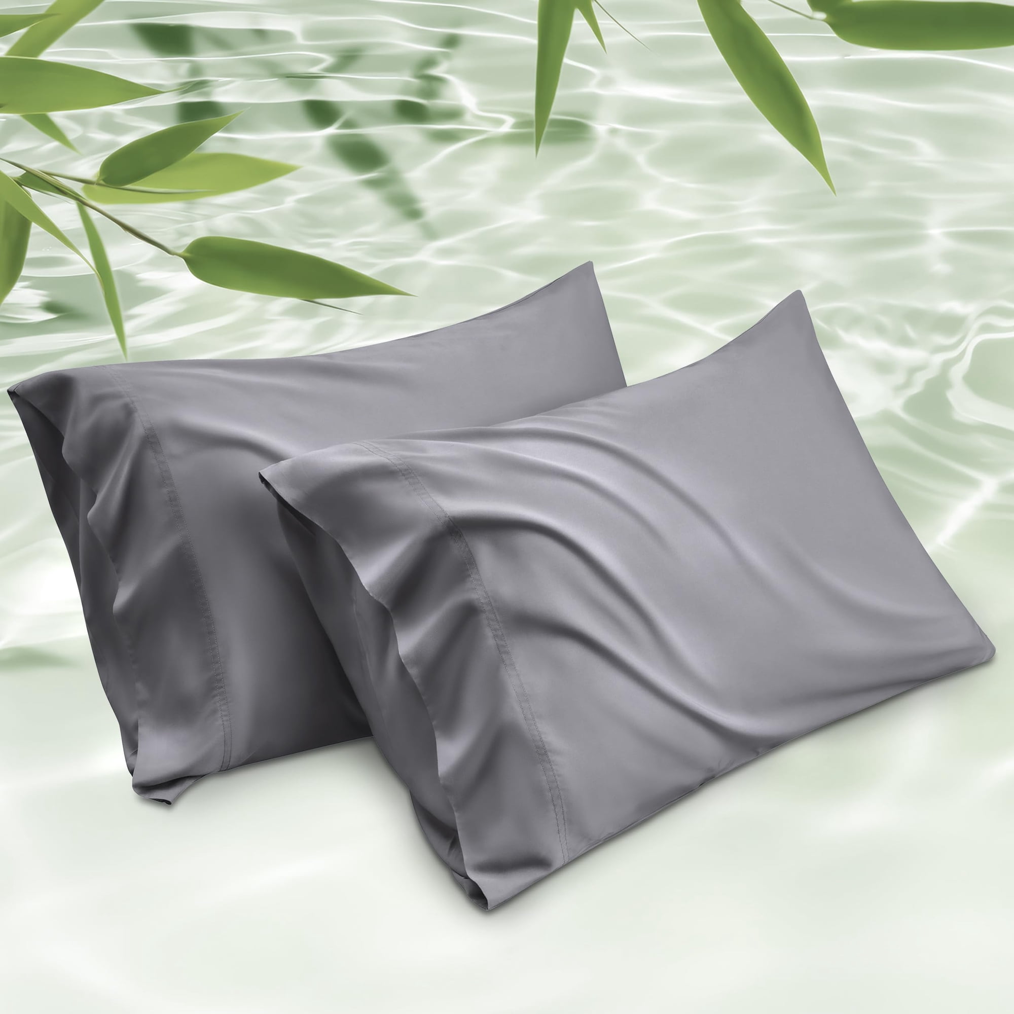 Fundas De Almohada Bedsure Cooling, Tamaño Estándar, Paquete De 2, Color Gris Oscuro