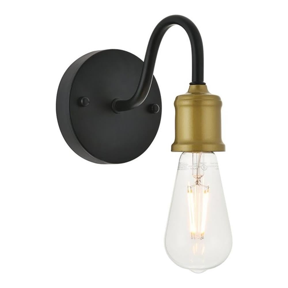 Aplique De Pared Living District Serif Latón Negro 110v