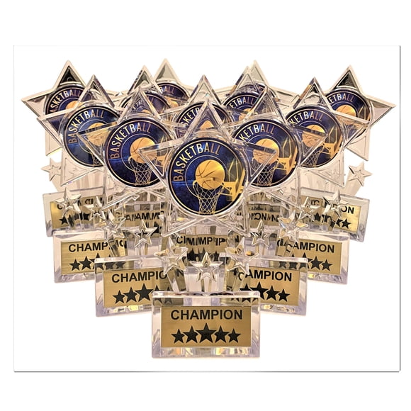 Express Medals – Trofeos de Acrílico de Baloncesto 17 cm (Pack de 12)