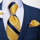 thumbnail image 4 of Corbata Hombre Seda En Caja + Anillo Dorado, Paño Y Colleras amarillo Talla Única, 4 of 4