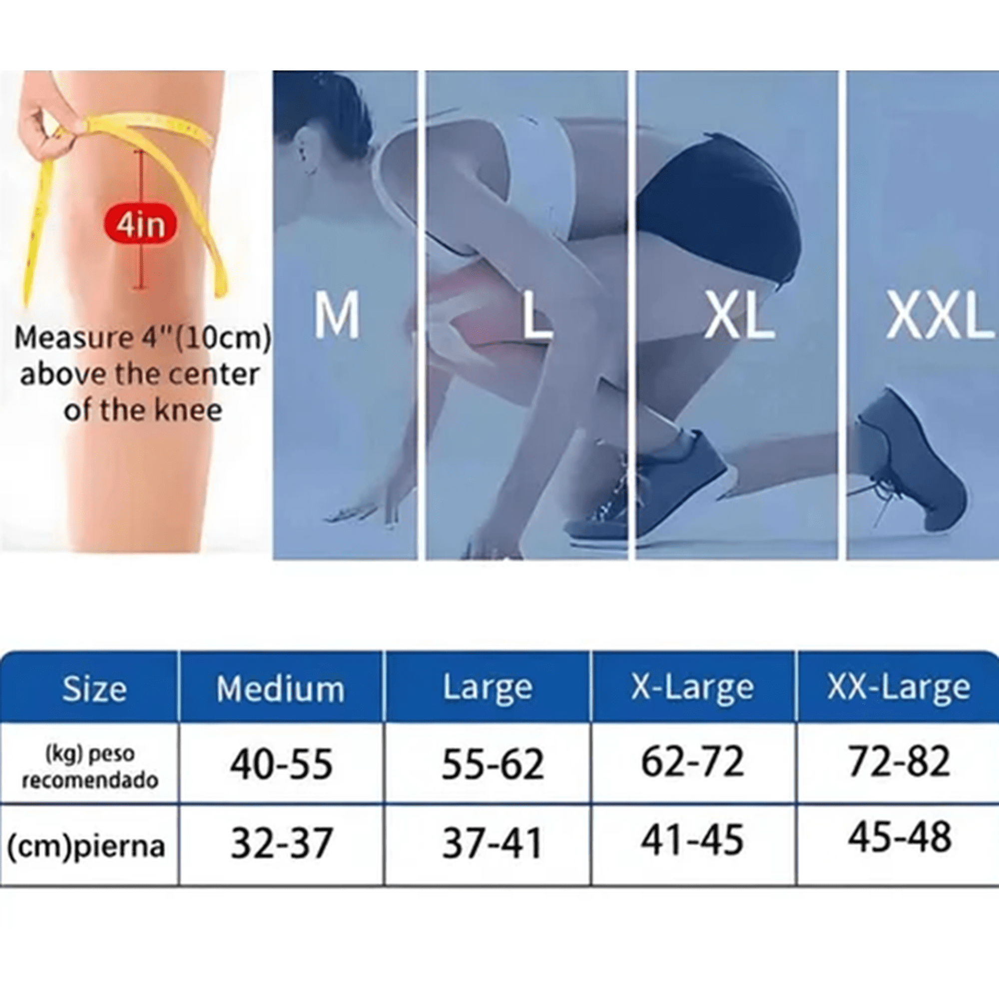 Genérico - Rodillera Ortopédica Deportiva Soporte De Menisco Rotuliano Negro Talla Xl