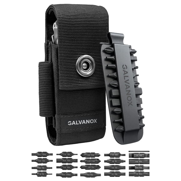 Funda de nailon GALVANOX con juego de puntas para multiherramienta, 21 piezas