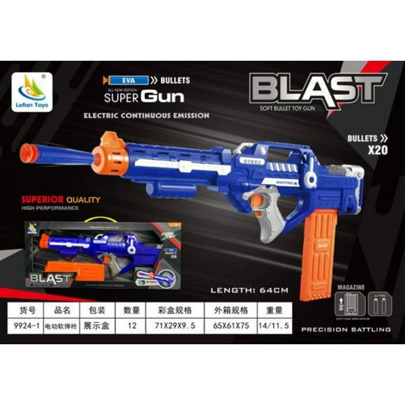 Pistola Blast Soft Bullt Gun azul