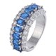 thumbnail image 1 of Anillo de Boda de Plata Esterlina 925 con Zafiro de Laboratorio, Esmeralda y Rubí, Diamantes de Alto Carbono, Gema, Joyería Fina para Mujer, 1 of 8
