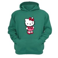 Genérico - Polerón Canguro Gatita Kitty Verde Aguamarina Talla L Unisex
