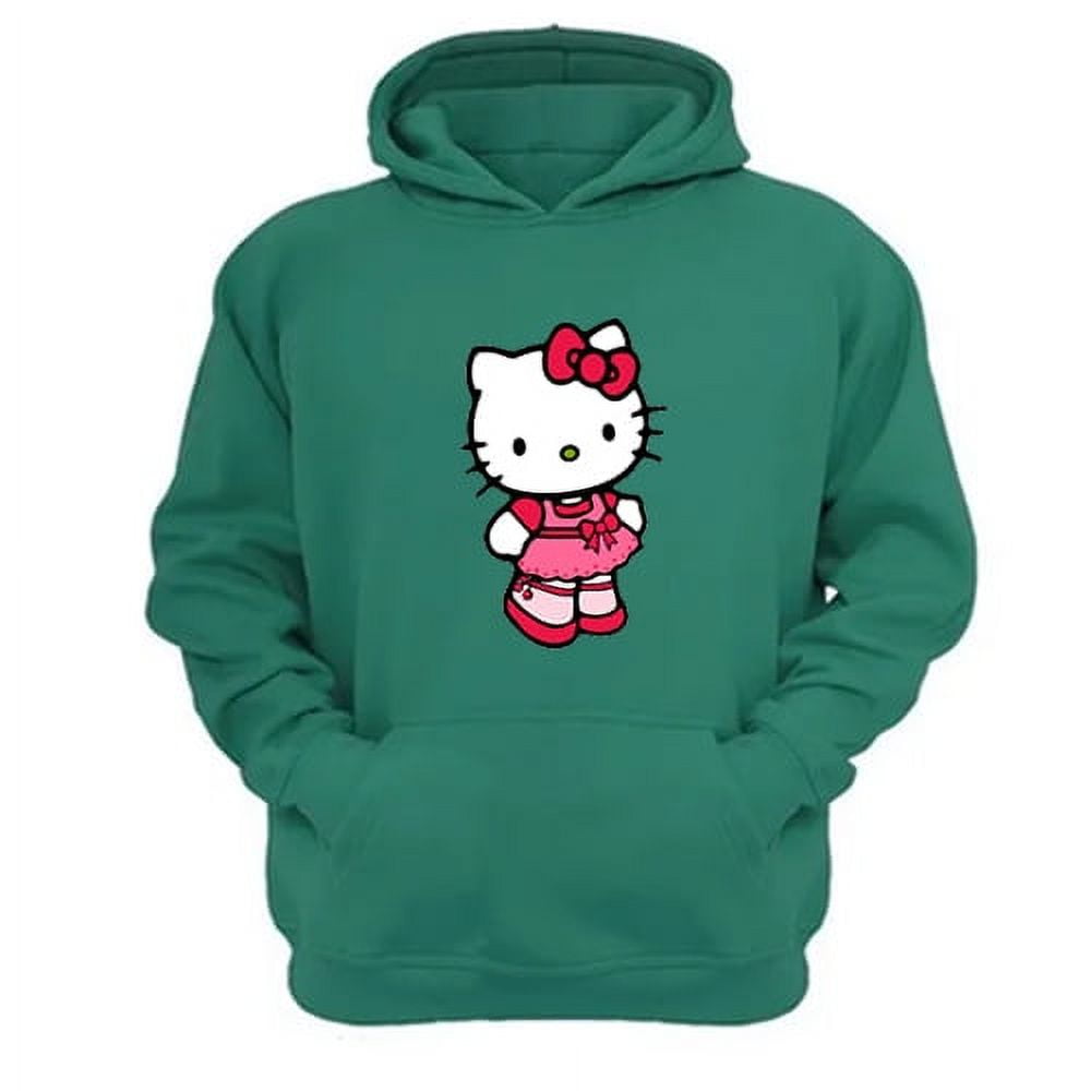 Genérico - Polerón Canguro Gatita Kitty Verde Aguamarina Talla L Unisex