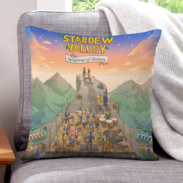 Stardew Valley Fundas de almohada de terciopelo con tema, regalos de funda de almohada, decoración para el hogar, cojín de lanzar, regalo de cumpleaños para fans y parejas. 40cm x 40cm.