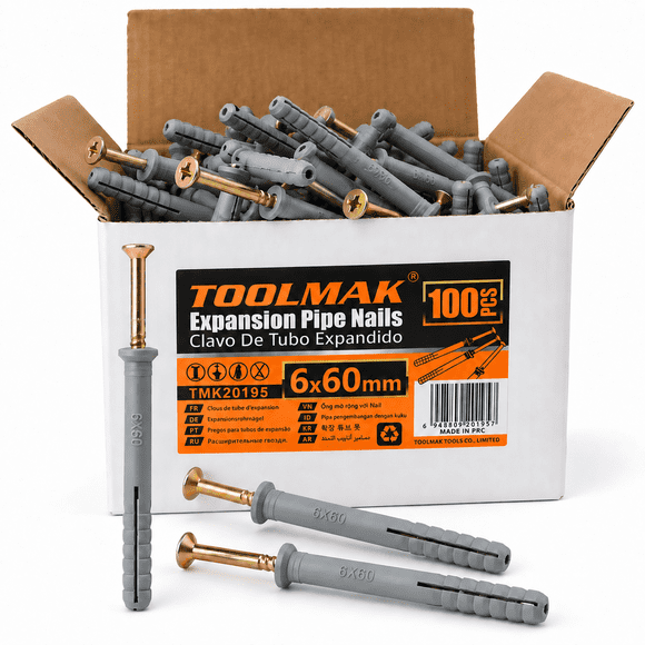 Tarugo Clavo Punta Cruz 6x60mm Toolmak Caja 100 Unidades