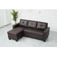 thumbnail image 1 of Sofa En L Loveseat Contemporáneo + Chaise Pu Café, 1 of 1