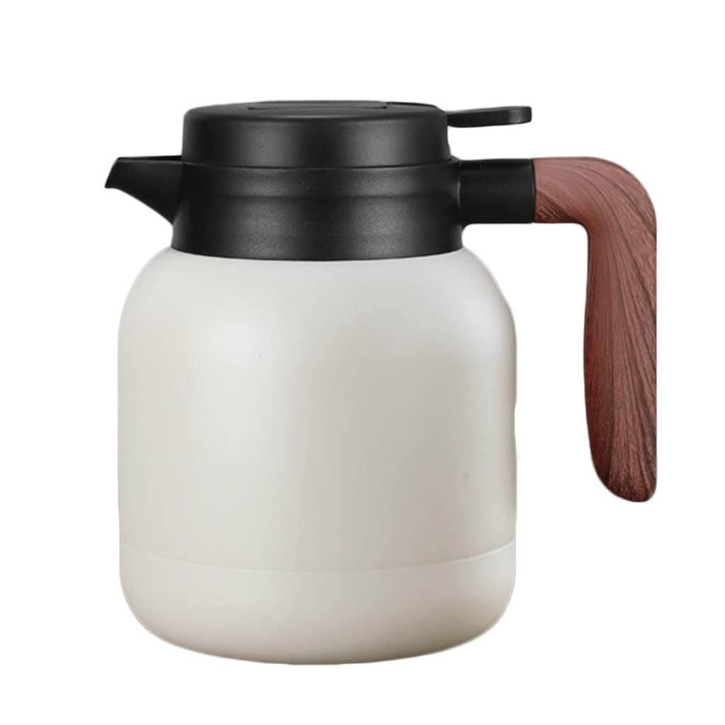 Xusx111 - Gofeta De Café Térmico De 42oz,jarra De Termos Aislada,gofetas De Café De Acero Inoxidable Para Mantener Agua Caliente / Fría Para Beber Té Dispensador De Café,blanco