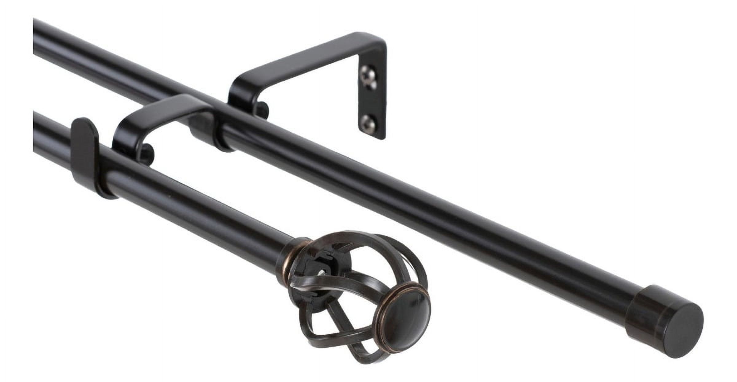 Metalhsa - Set Barras Para Cortina Doble 13/16 Mm Extensible 200-250 Cm Negro Orb Nido