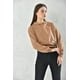 thumbnail image 2 of Poleron Crop Mujer Café Con Capucha Talla M, 2 of 3