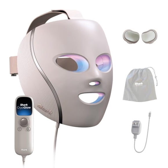 Máscara facial LED Shark CryoGlow roja, azul e infrarroja USB-C