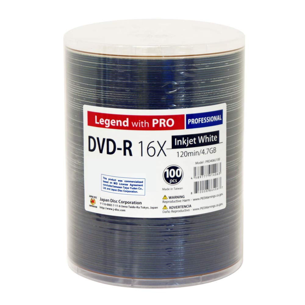 Smart Buy - Dvd-r Legend Professional Taiyo Yuden, 16 X 4,7 Gb, 120 Minutos, Paquete De 100