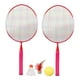 thumbnail image 1 of Raquetas De Bádminton Para Niños Para Interior Al Aire Libre Playa Patio Trasero Rosa, 1 of 5