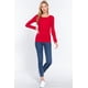 thumbnail image 4 of Saronite Top Térmico Básico de Punto Acanalado con Cuello Redondo y Manga Larga, Rojo (para Mujer), 4 of 4