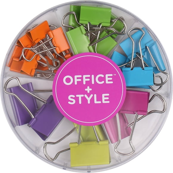 Clips de carpeta Office Style, 26 piezas, colores surtidos