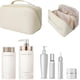 thumbnail image 1 of Bolsa de maquillaje de viaje, 2023 Nueva bolsa de cosméticos de viaje grande Goraacity, Bolsa de cosméticos de cuero de PU, Bolsa de maquillaje de viaje con mango y divisor, Bolsa de aseo multifuncion, 1 of 7