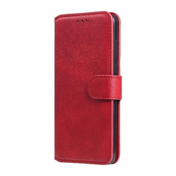 Funda Billetera para Xiaomi Poco F3 con Porta Tarjetas y Soporte Ajustable Rojo