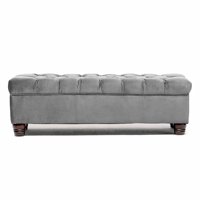 Barra Design - Banqueta Capitone Felpa Gris