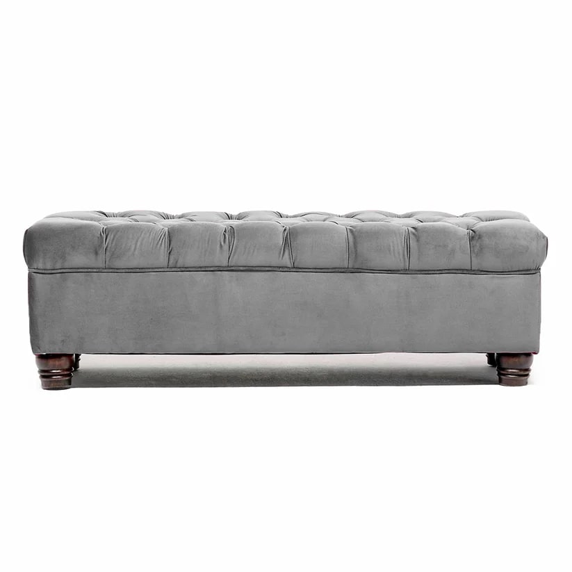 Barra Design - Banqueta Capitone Felpa Gris