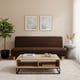 thumbnail image 1 of Funda Cubre Futon Tela Gruesa Elasticada Texturizada Cuadrille 3 Cuerpos Color Café oscuro, 1 of 3