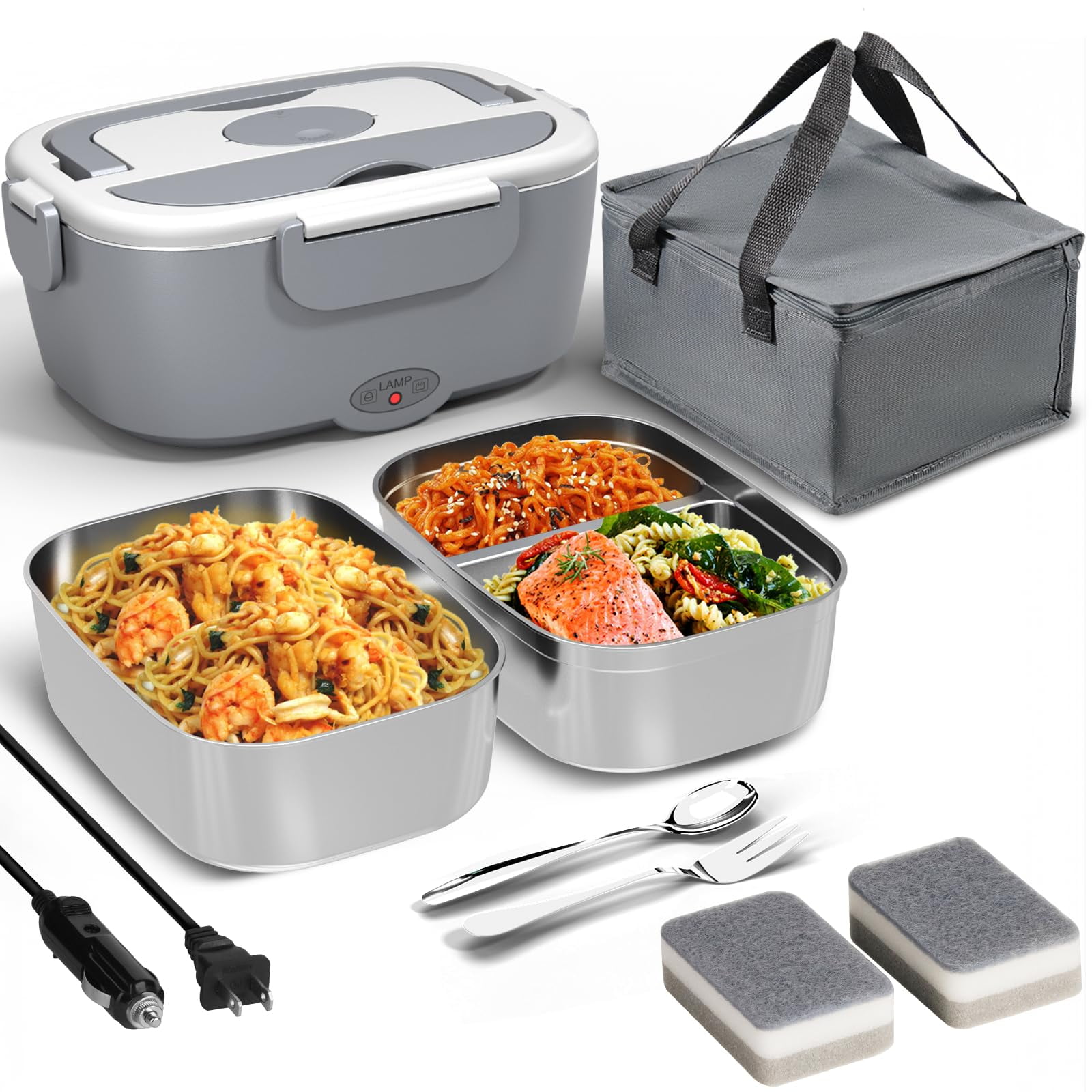 Sitlais - Calentador Eléctrico De Comida Tipo Lonchera De 1,5 L Para Viajes En Coche Y Camión