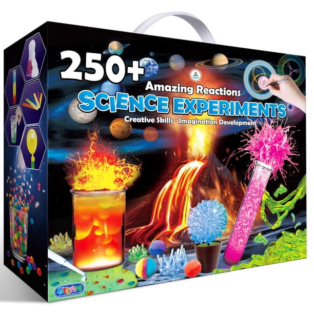 Set De 56 Experimentos Científicos Para Niños – Kit STEM De Química, Volcán Y Cristales Para Edades 4-12