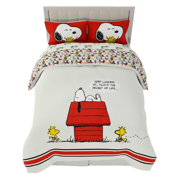 Juego de edredón y sábanas Franco Peanuts & Snoopy tamaño queen