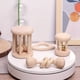 thumbnail image 4 of 4 Pieces Wooden Baby Rattle Toys, Montessori Teething Ring Log Geometric Grab Toy Set, Natural Wood Rattle Set For Infants And Toddlers, 4 of 4