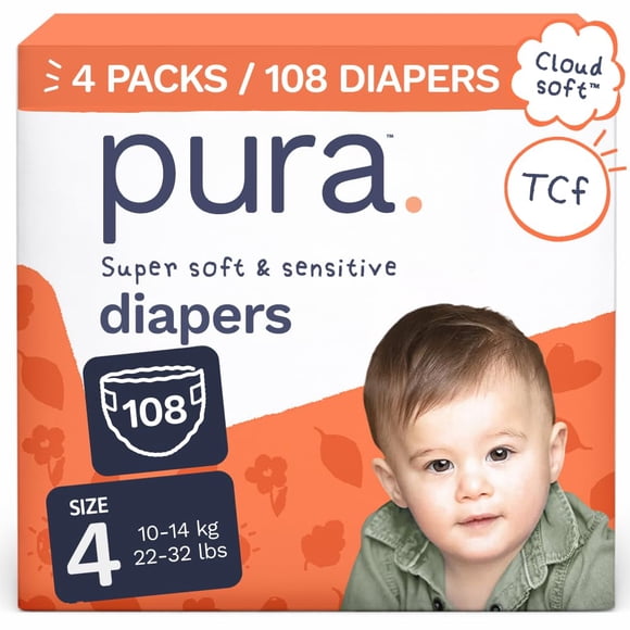 Pañales Pura talla 4 - 108 unidades (10-14 kg)
