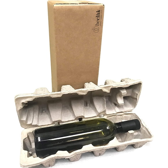 Caja de envío Beclink biodegradable reciclada para 1 botella de vino