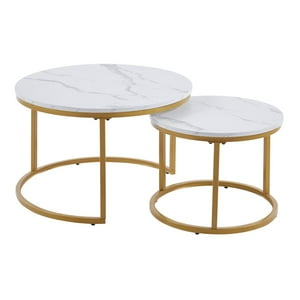 Pandalino - Mesa Centro Y Auxiliar Morgan - Diseño Moderno Blanco