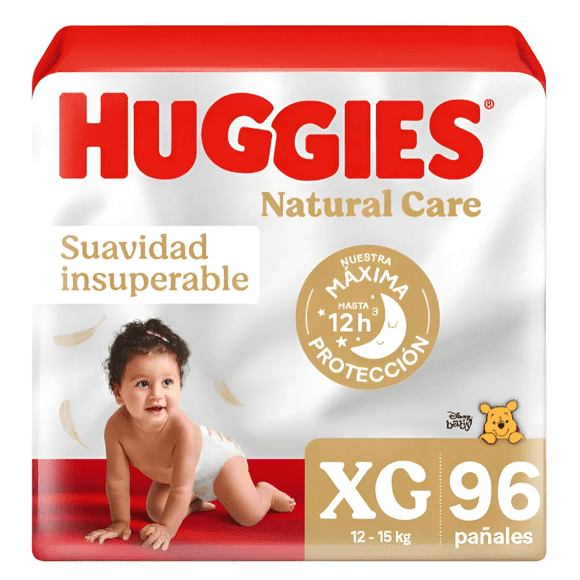 Pañales Huggies Natural Care XG, 96 Un