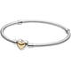 thumbnail image 1 of Pulsera Pandora Snake Chain Domed Golden Heart Clasp 20, 1 of 2