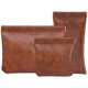 thumbnail image 1 of Estuche de cosméticos Hapforever 3 piezas de cuero PU marrón, 95 g, 1 of 8