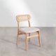 thumbnail image 3 of Silla de comedor nórdica de madera y ratán, 3 of 7